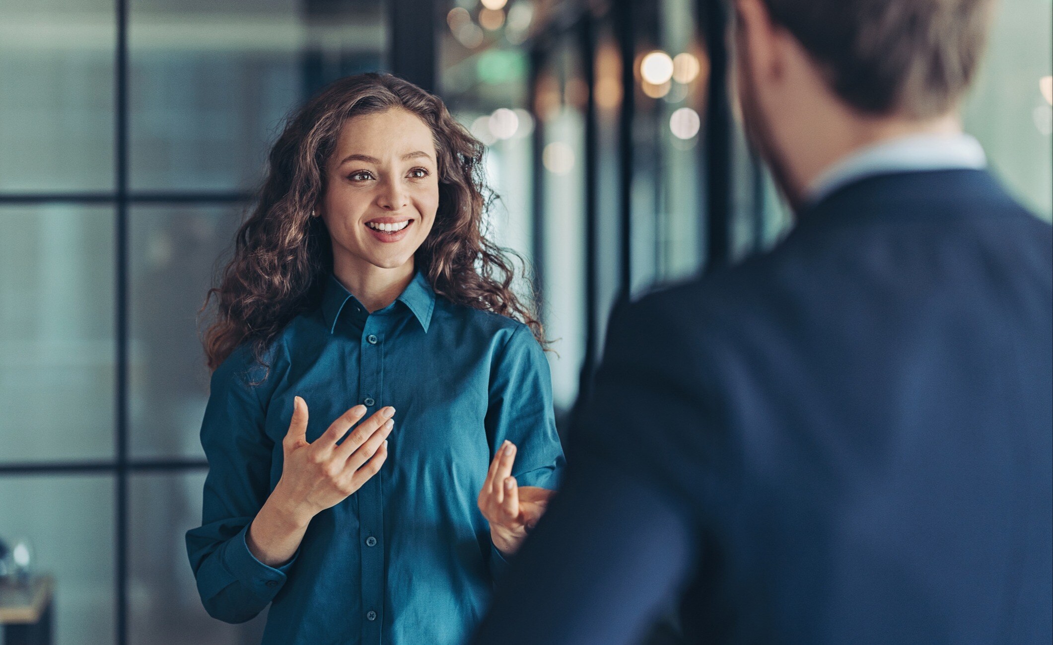 Business women talking
