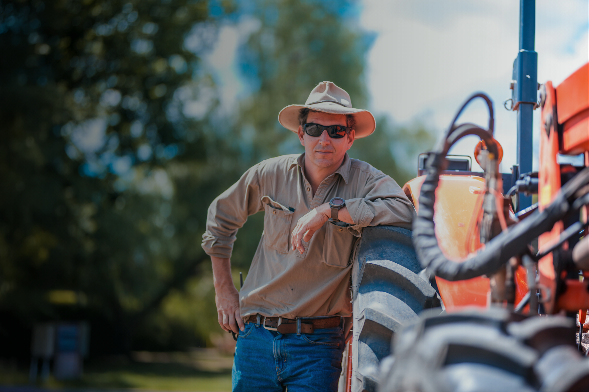 Farmer and tractor