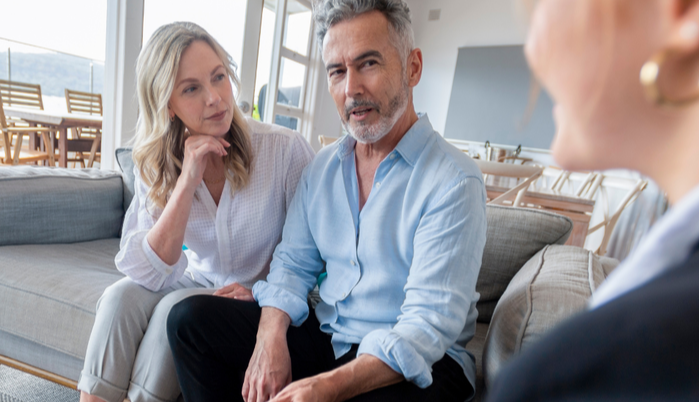 Couple getting financial advice
