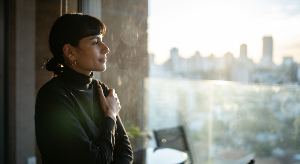 Young woman contemplating